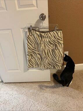 LOFT Cream and Taupe Animal Print Skirt